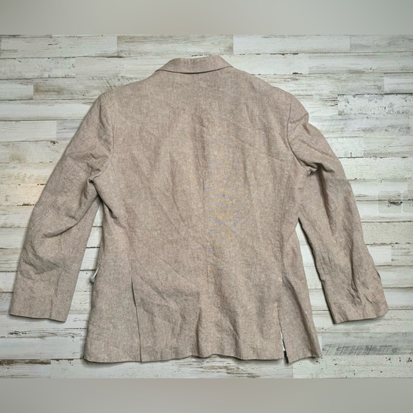 Stafford Mens Linen Blend Sport Coat Classic Fit Blazer Beige Mens 42R - Picture 6 of 12